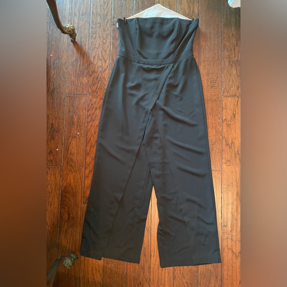 Black strapless jumpsuit